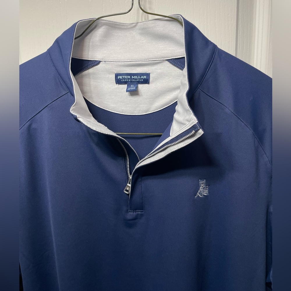 Peter Millar Blue Quarter-Zip Pullover - Picture 2 of 6